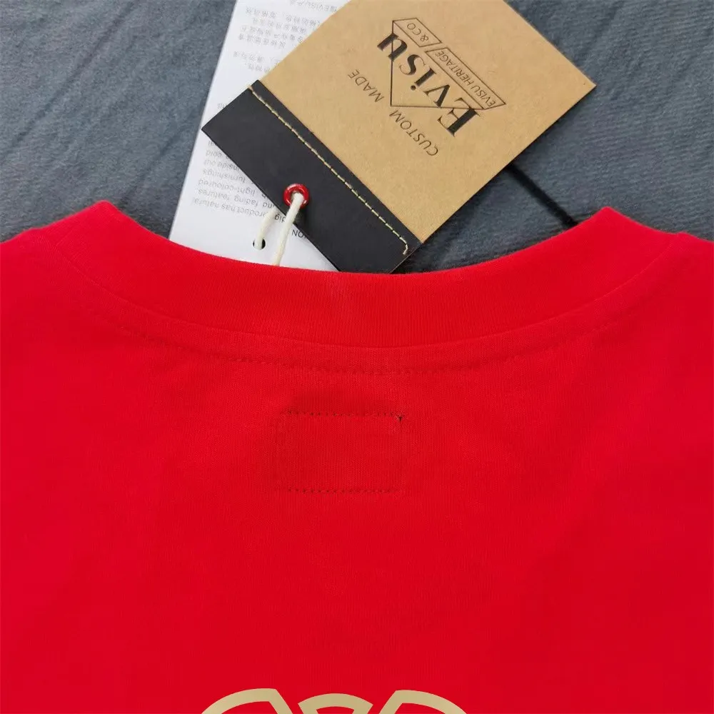 Evisu 2025New Arrival T ⚠ Quality⚠ Same Style T 。 ，Black S-XXL，White S-XXL，Gray M-XXL，Red S-XXL， Red M-XXL